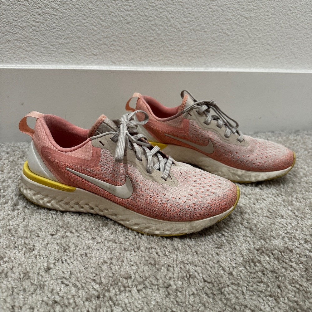 Nike Pink. Yellow and Cream Breathable Sneakers